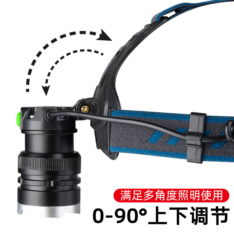 Transfronterizo nuevo al aire libre fuerte luz faro multi-función Zoom noche pesca luz al aire libre impermeable iluminación super largo alcance faro