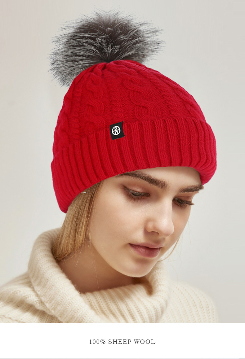 Women's Retro Simple Style Solid Color Twist Pom Poms Eaveless Wool Cap display picture 3