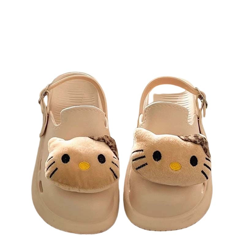 Милые Baotou тапочки, женская верхняя одежда обувь Birkenstock, тапочки с толстой подошвой, легкие полуподошвы EVA тапочки