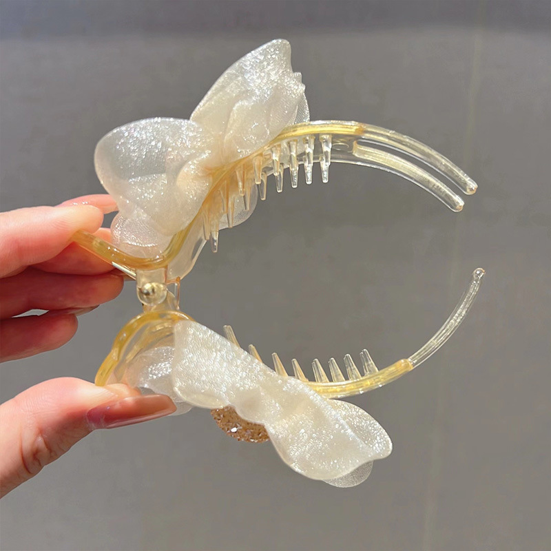 Corea del Sur cabeza de bola de girasol gran pinza de Cabeza trasera femenina temperamento horquilla updo pelo artefacto clip tocado Acrílico