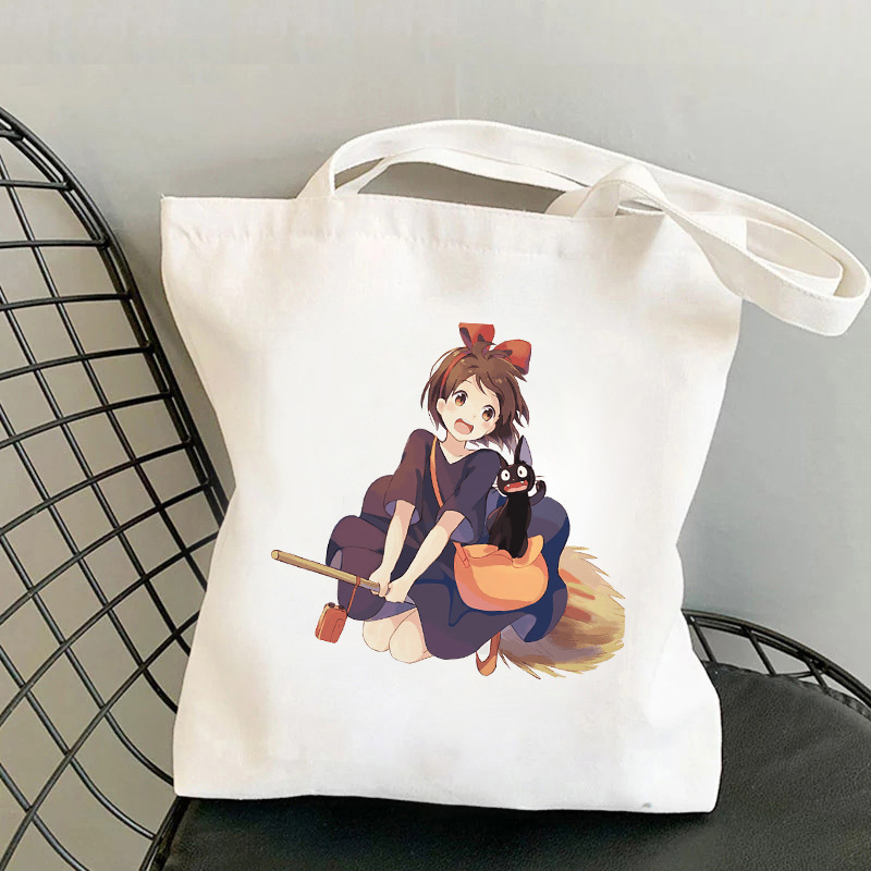 Totoro de dibujos animados impreso bolsa de lona bolso de hombro estudiante casual bolsa plegable bolsa de compras portátil Comercio exterior transfronterizo