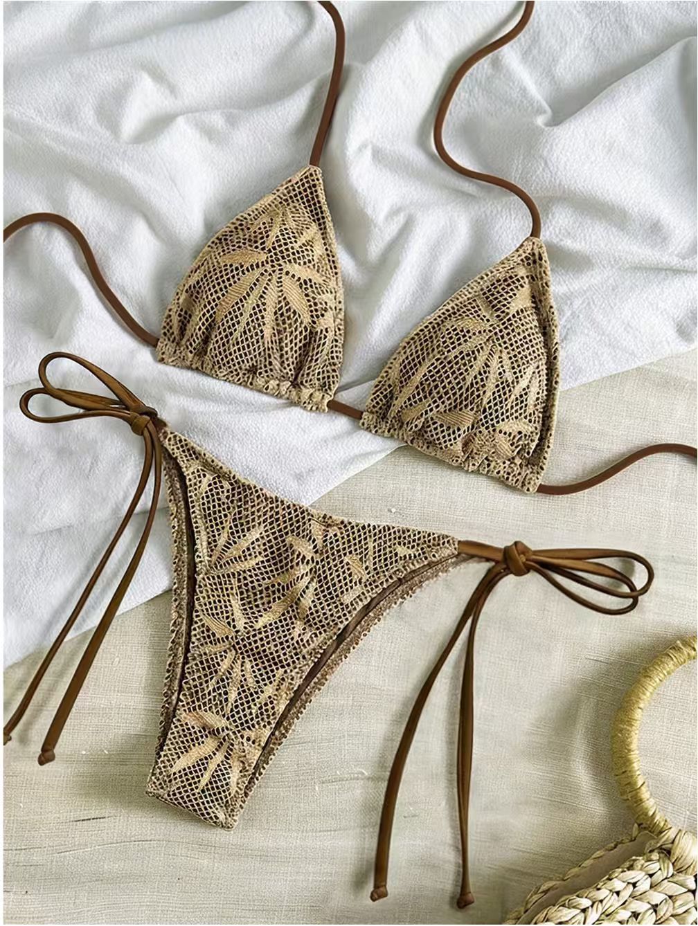 Dames bikini set driedelige neckholder badpak voor het strand_voghion.com