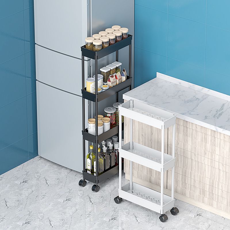 家用厨房夹缝置物架落地多层小推车收纳架蔬菜篮子卫生间收纳架子