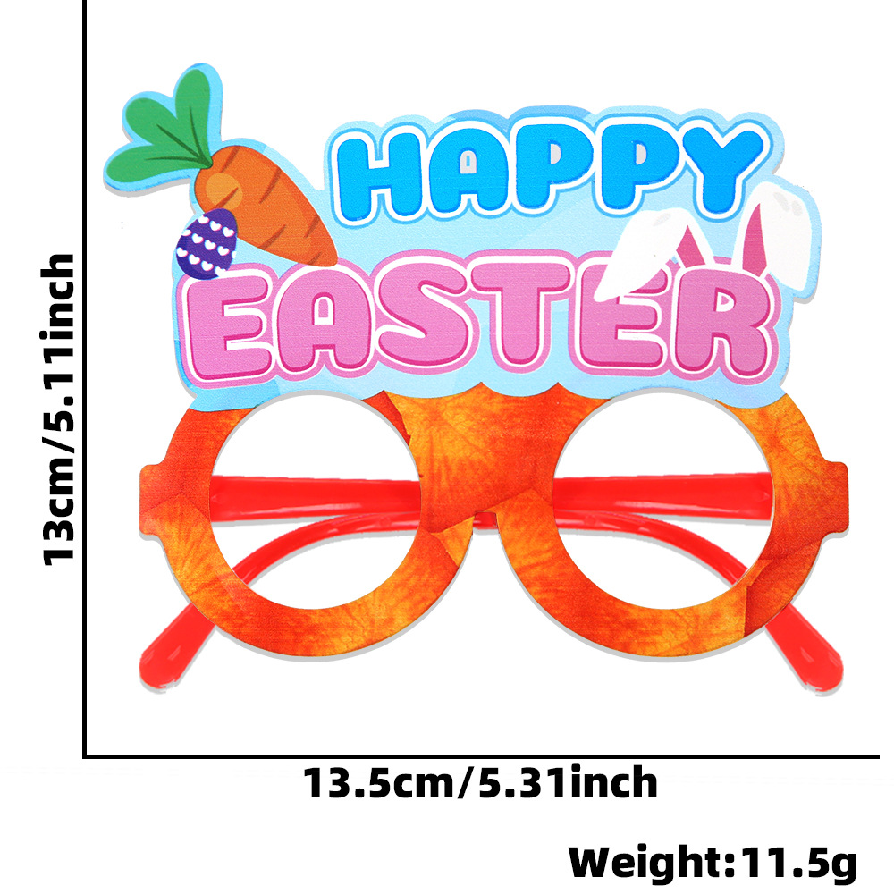 Huevos de pascua de dibujos animados de conejo gafas de decoración de fiesta infantil orejas de pvc fotográficas marcos de gafas