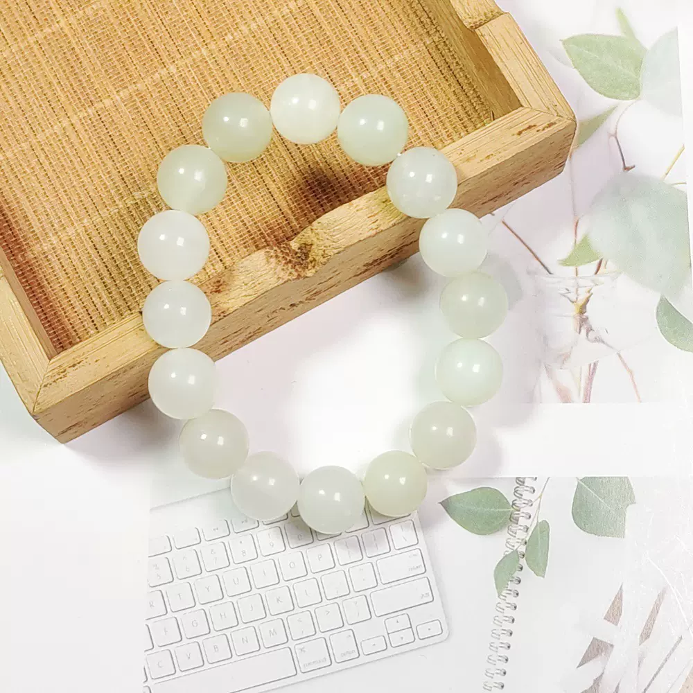 玉石手串白玉学生闺蜜情侣手链文玩手盘串珠摆摊玉器岫玉商务礼品