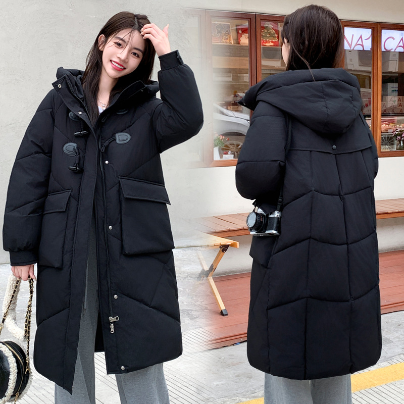 2024 nuevo invierno estudiantes sueltos chaqueta de algodón gruesa chaqueta de algodón largo