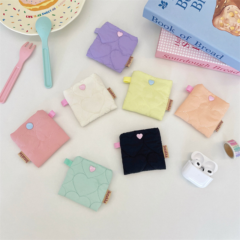 58303 Student Soft Shell Headphone Cosmetics Bag, Portable Small Bag, Girls' Apple Bluetooth Headphone Bag Organizer Bag