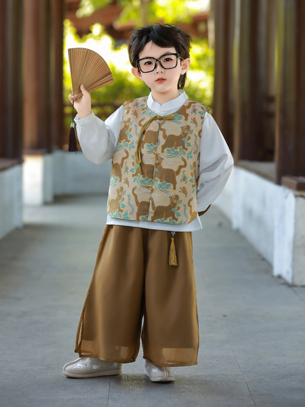 周岁礼服男宝男童汉服套装唐装新中式儿童秋装小少爷抓周衣服古风|undefined