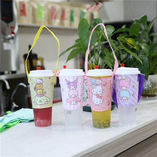 New Cartoon Cute Stacking Series Oxford Cloth Environmental Protection Cup Bag Milk Tea Beverage Cup Hand-held Cup Cover