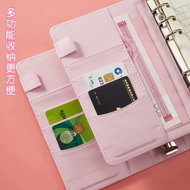 Блокнот Macaron Cash Diary, портативная записная книжка на пружине, стиль кошелек, наборы цветов