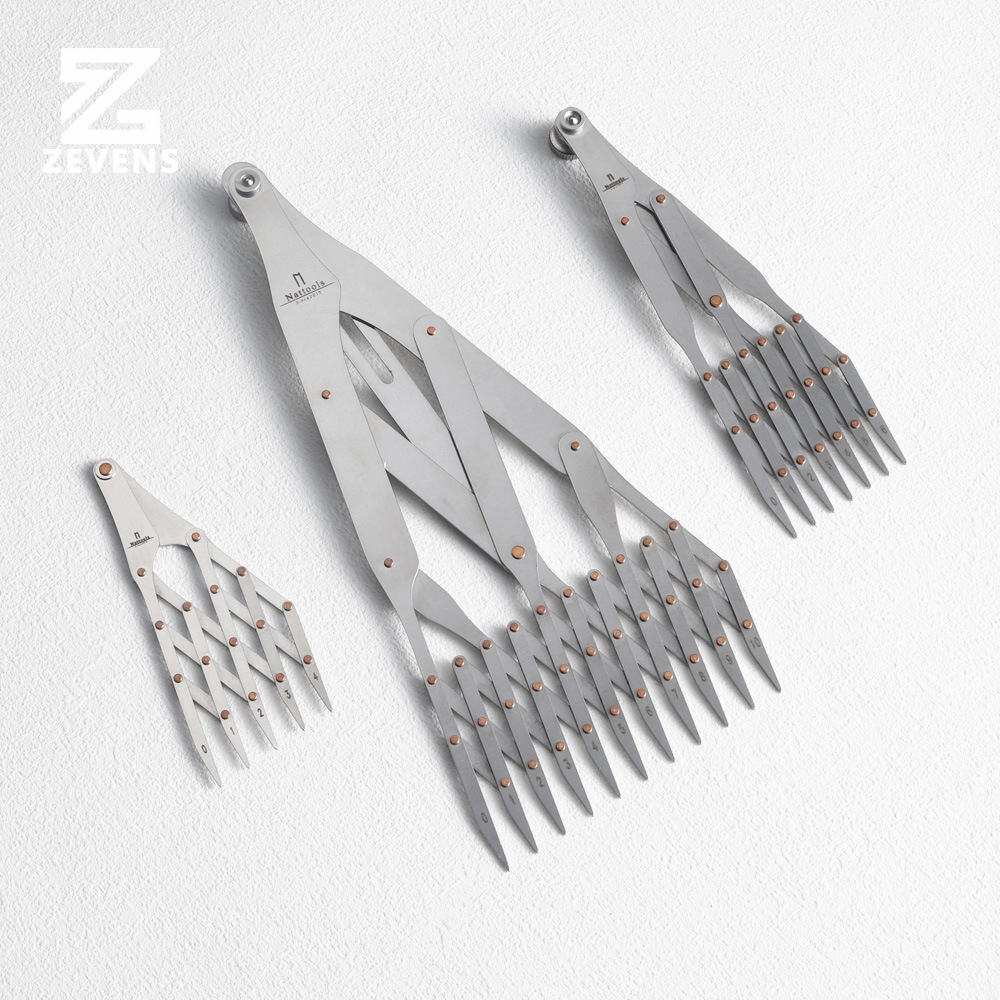 Nattools 等距尺箱包制作装饰钉工具快速等分尺 绘图平分平行画点