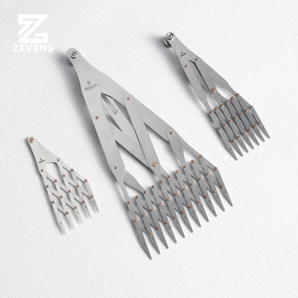 Nattools 等距尺箱包制作装饰钉工具快速等分尺 绘图平分平行画点