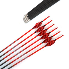 Fluorescent colored pure carbon spiral feathers. Finished arrows are exported with 4.2mm inner diameter competitive pure carbon arrows with three thousand degrees of straightness.