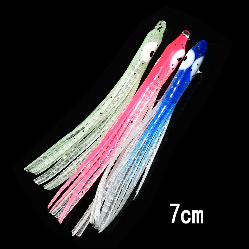 10 Pin sello luminoso cebo calamar multi-Barba cebo biónico Luya cebo de Pesca de Mar cebo suave cebo falso cebo de pesca