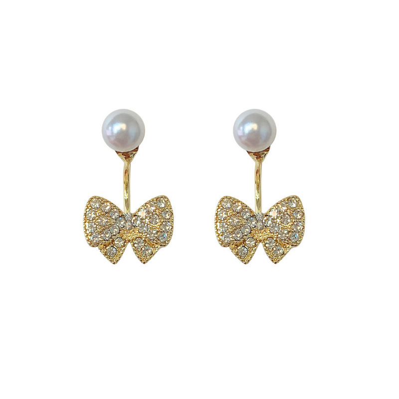 Pendientes de mariposa plisados de circón con aguja de plata Pendientes pequeños y frescos de moda simple Pendientes ligeros de lujo de alta gama al por mayor