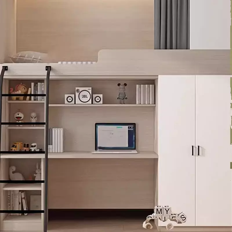 互不干扰双层上床下桌组合高低床多功能学生宿舍员工公寓带衣柜床