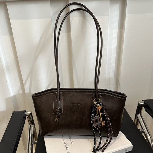 Stylish High-Quality Retro Large Capacity Women's 2024 New Autumn/Winter Commute Shoulder Bag Tote Bag