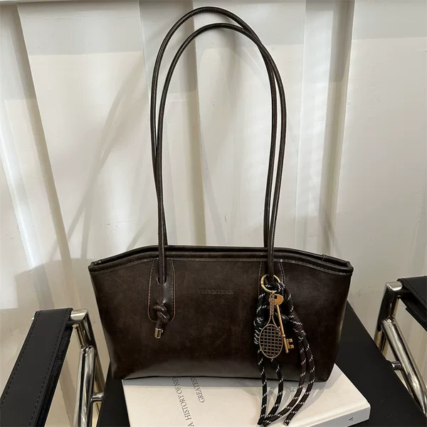 High-value Retro Large-capacity Bag Women's 2024 New Autumn and Winter Commuter Shoulder Bag Portable Tote Bag