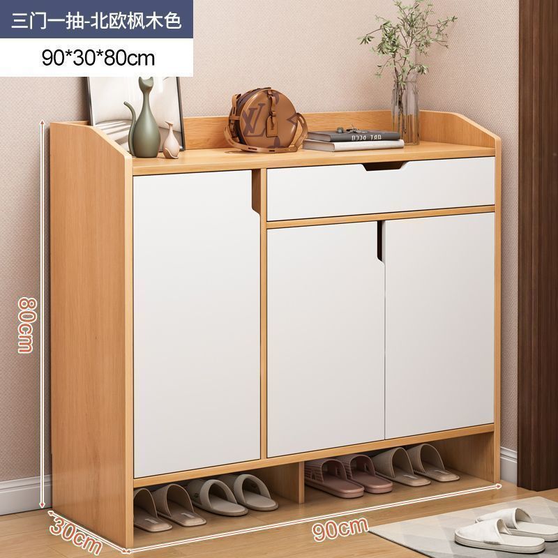 玄関靴キャビネット、自宅廊下、玄関ドア、玄関キャビネット、一体型バルコニー収納、賃貸住宅、新型密閉型靴ラック|undefined