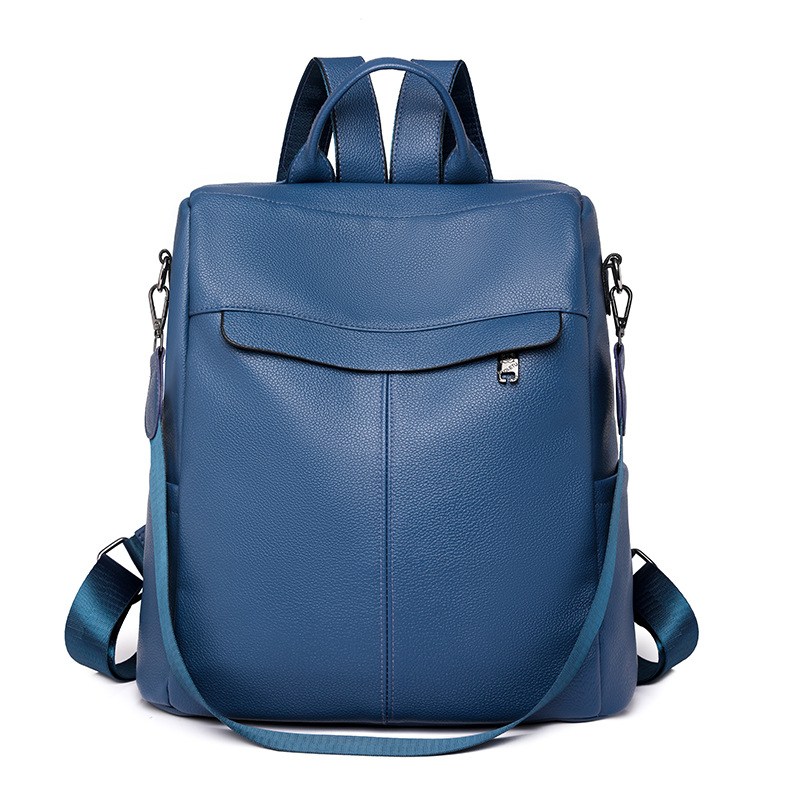 Transfronterizo Amazon al por mayor 2023 nueva mochila antirrobo de cuero suave moda casual multifuncional mochila de doble uso mujer