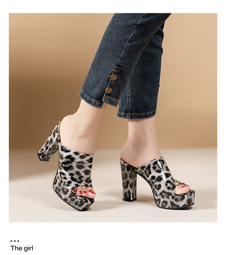 Women's Plus Size Leopard Print Sandals European American Style High Heels Chunky Heel Elegant Sexy Summer New Wish_vogvips.com