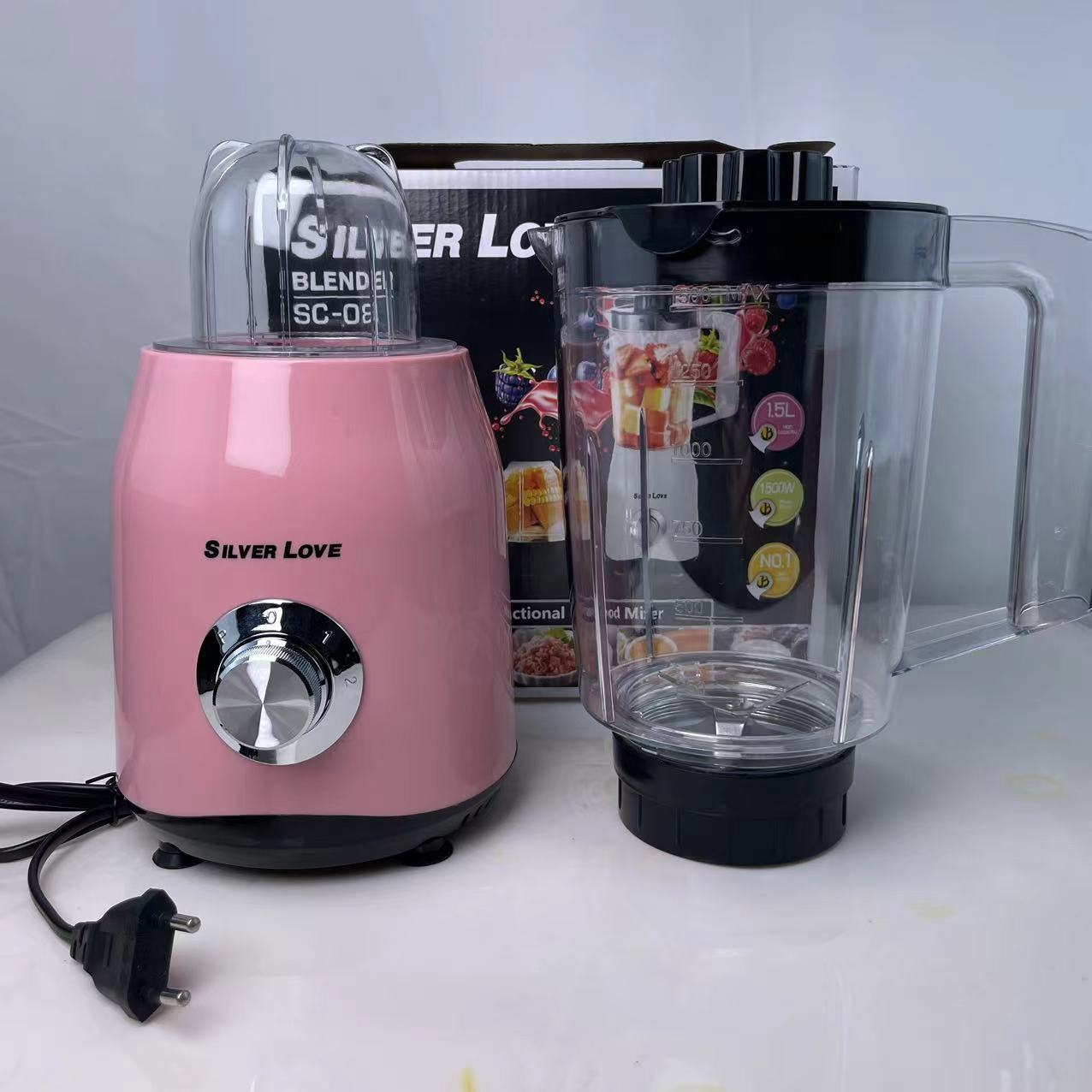 1.5L双杯料理机研磨榨汁机辅食搅拌机破壁机榨汁机家用多功能跨境