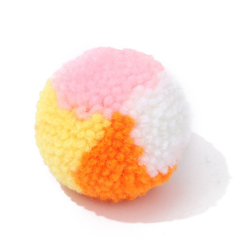 Manufacturer's cross-border color matching thick woolen hat clothing accessories accessories 5cm plush ball size can support ordering