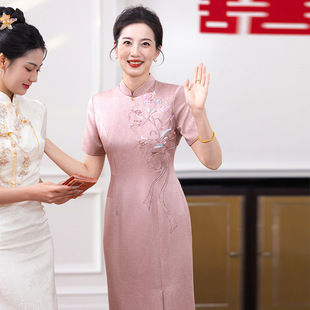High-End Cheongsam for Mother-In-Law 2025 New Wedding Banquet Fashion Young Dress Mother Wedding Noble Cheongsam Dress