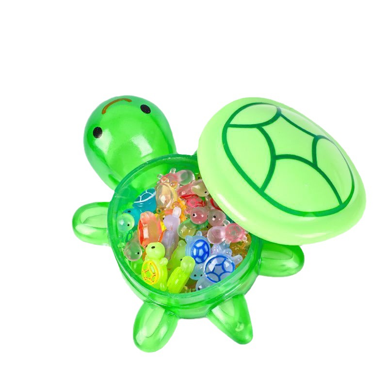 Tapa abierta 17cm Big Mac luminosa gran tortuga cara a cara caja de almacenamiento de juguete luminosa pequeña tortuga muñeca bolsa ciega