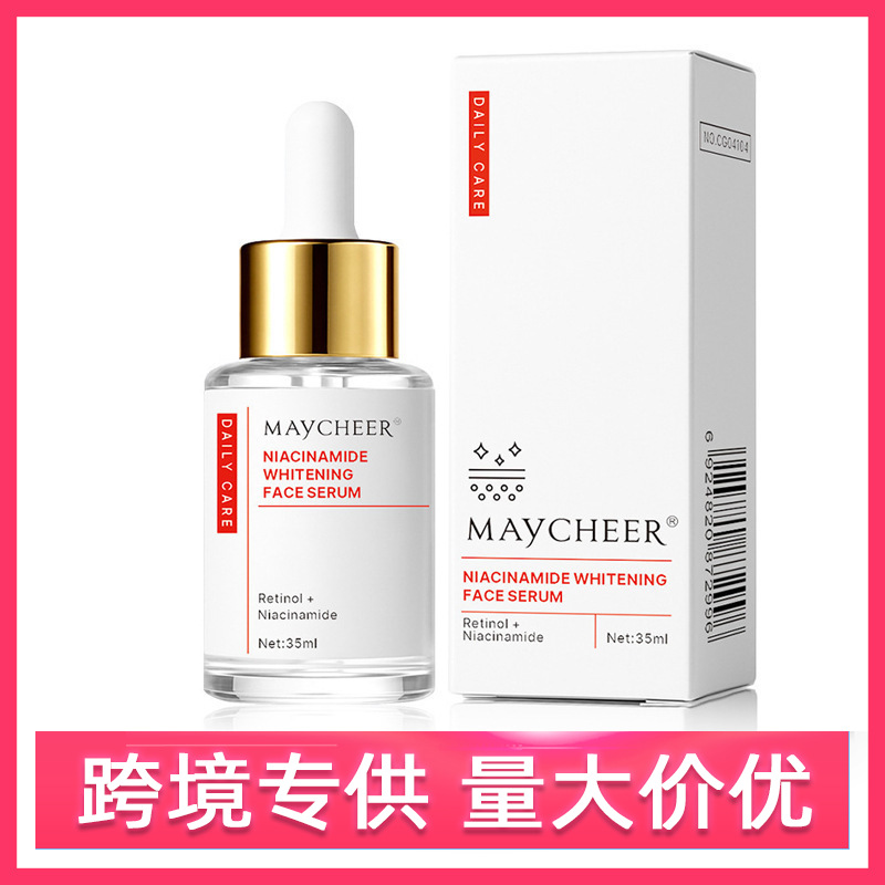 Cross-Border Foreign Trade English Version Maycheer Facial Essence Niacinamide Whitening Anti-Wrinkle Skin Wholesale