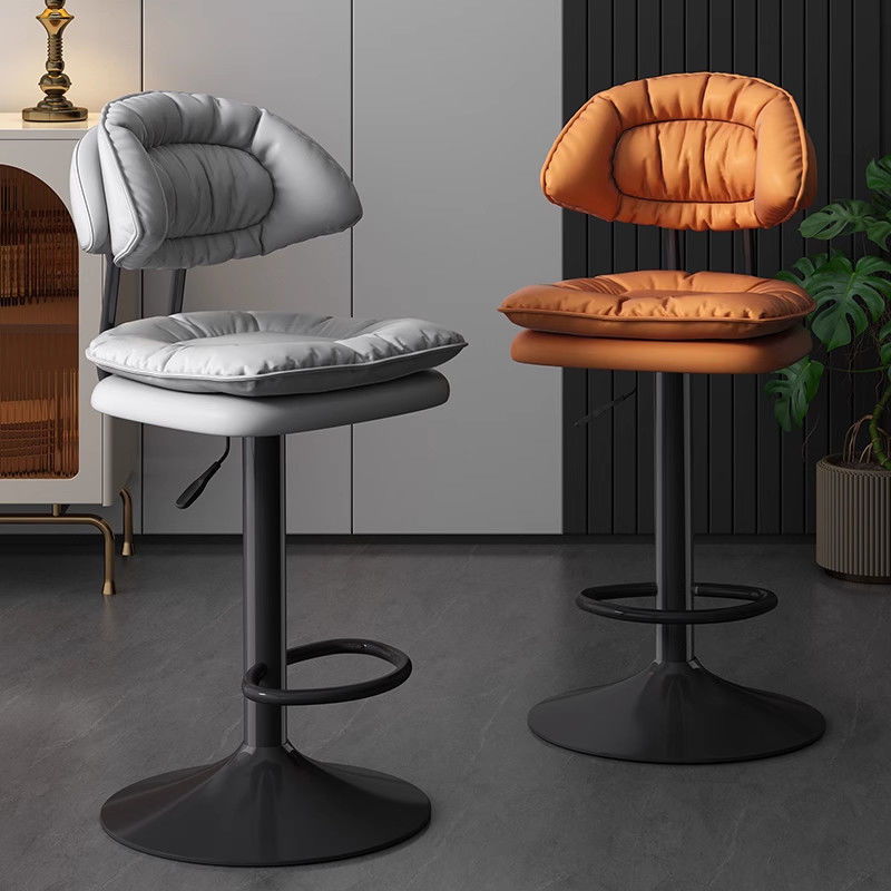 Bar Stool for Home Use, Adjustable Height, High Stool for Cashier Counter, Light Luxury High-End Bar Chair, Ktv Front Desk Chair with Backrest