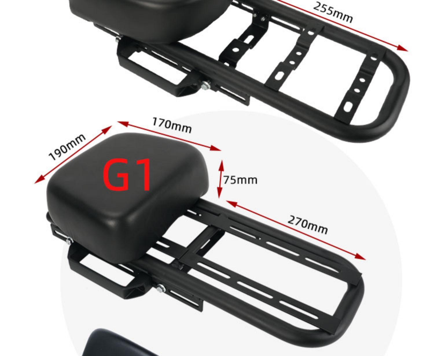 Suitable for Yadi electric vehicle rear seat modification, Aima tail box rack extension bracket, extended rear trunk rack