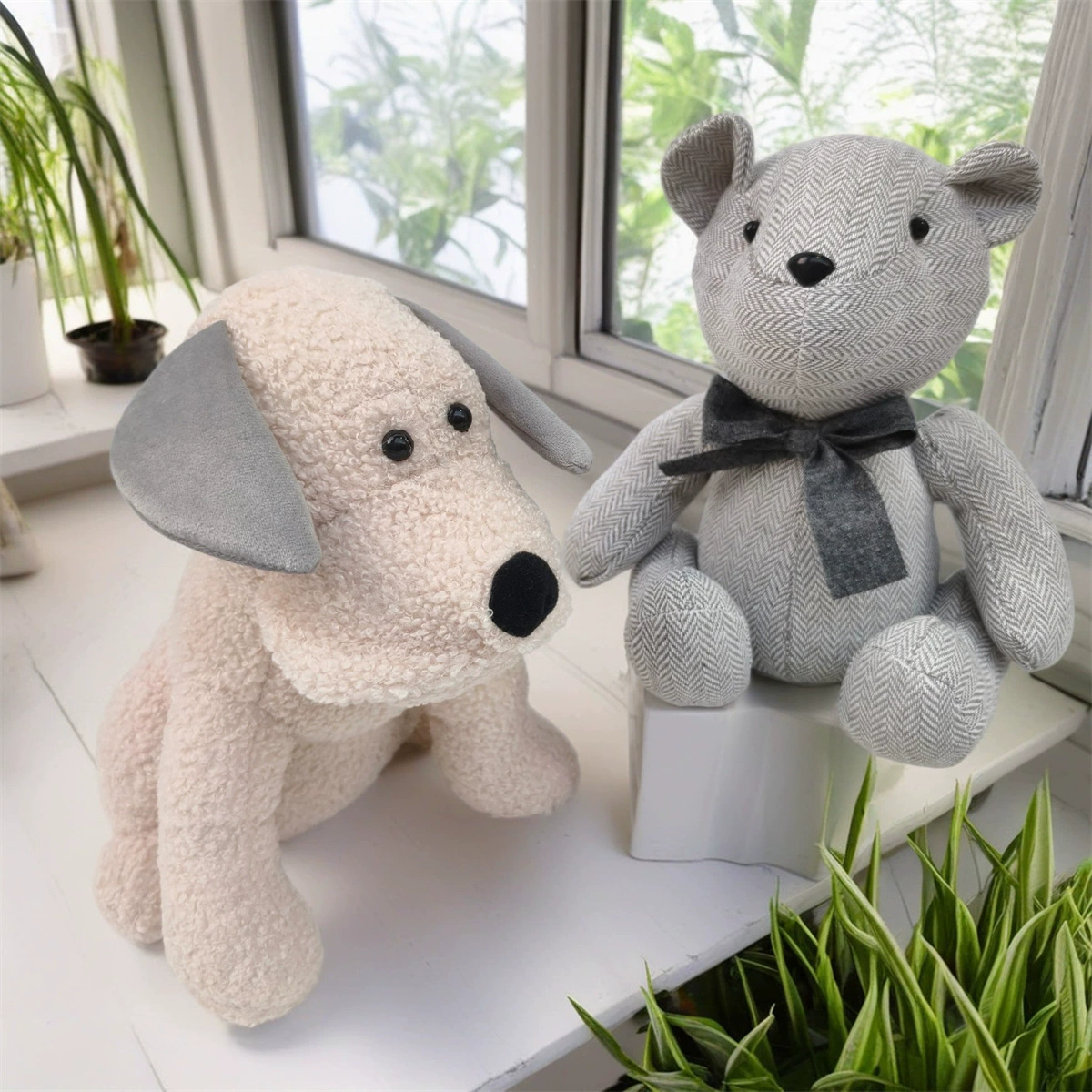 Креативная ткань ручной работы щенок дверной блок милый медведь куклы животных дверной киоск украшения дома детские куклы