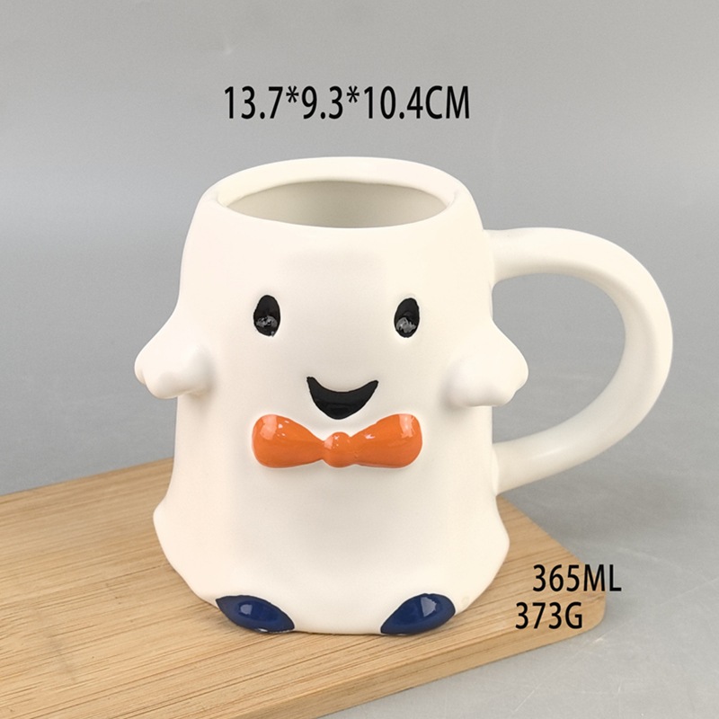 Estricta Selección de Linda calabaza taza ins estilo fantasma Festival Zombie taza naranja taza de café taza personalizada traje de cerámica
