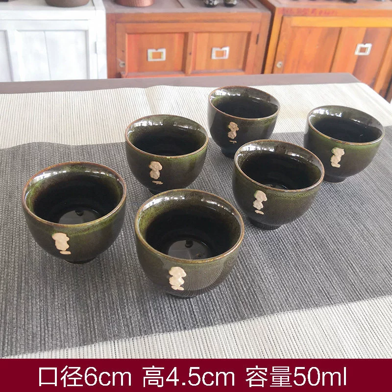 Ceramic tea cup, glass tea set, 6 pieces