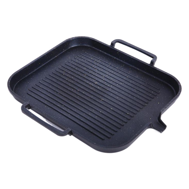 Factory Price Wholesale Korean Induction Cooker Grill Plate Square Barbecue Plate Teppanyaki Smokeless Non-stick Barbecue Pot