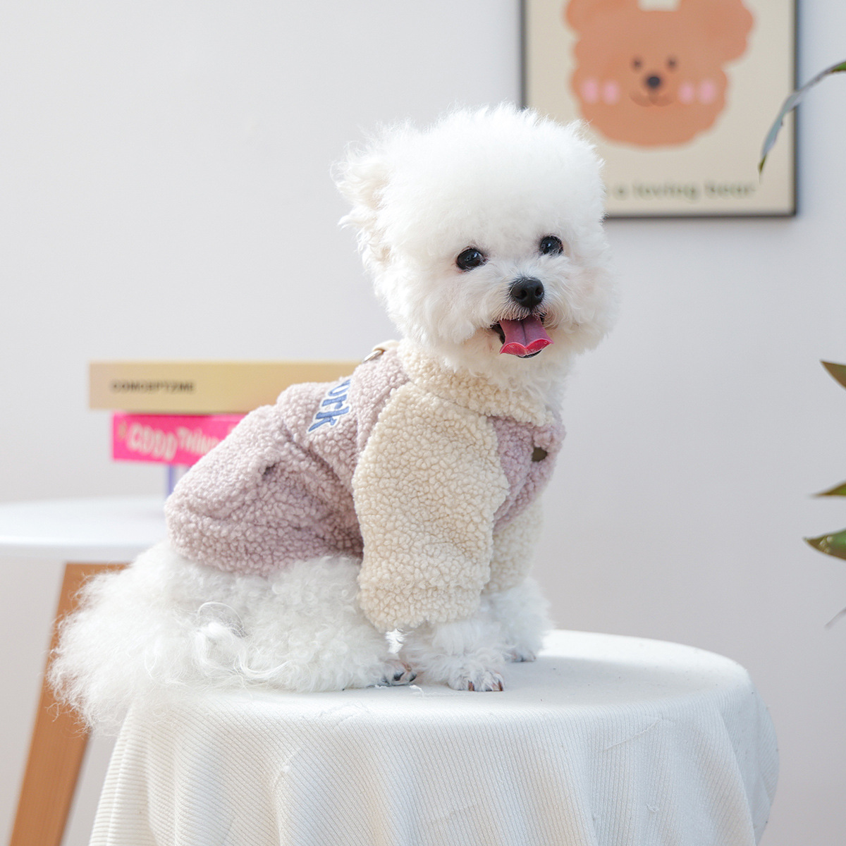 애완동물 옷 가을 겨울 신상 소형견 유견 쾌락 개 고양이 보온 편안 가두 뉴욕 스웨이드 맨투맨
