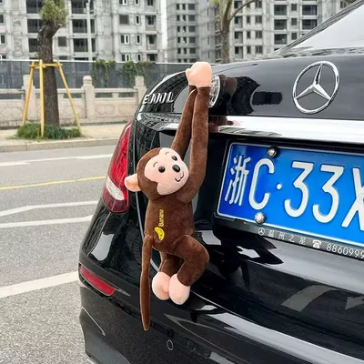 Funny Car Rear Monkey Pendant Decoration Long-Armed Monkey Doll Car Decoration Plush Toy Creative Monkey (Car ornaments) - extended-45cm-brown-monkey-with-quick-release-buckle