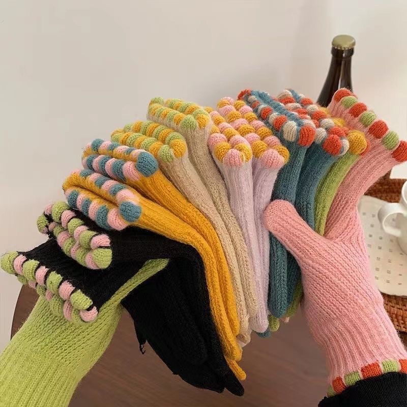 Guantes de moda de punto de lana mujeres invierno lindo ciclismo cálido rocío dos dedos hombres y mujeres parejas guantes de año nuevo estudiante