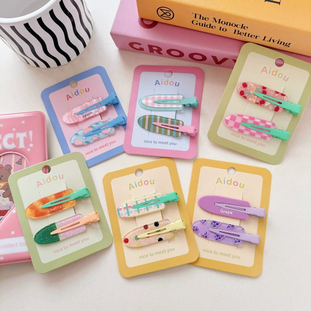 Cute hairgrip, acrylic hairpins, bangs, 2 pieces