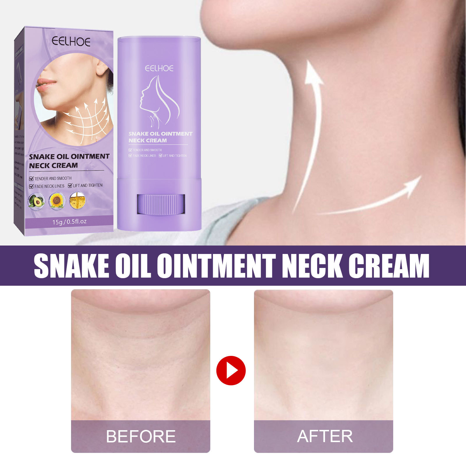 Snake Oil Ointment Neck Cream Lightening, Smoothing, Neck Wrinkles