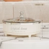 Small single layer rotating cream white