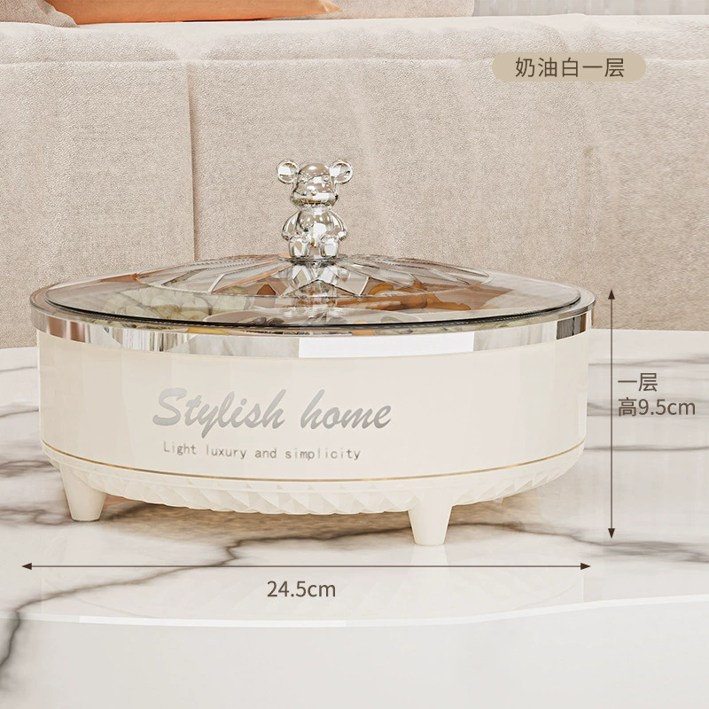 Candy box double -layer rotation fruit plate new home living room light luxury water fruit plate multi -layer sideline snack set