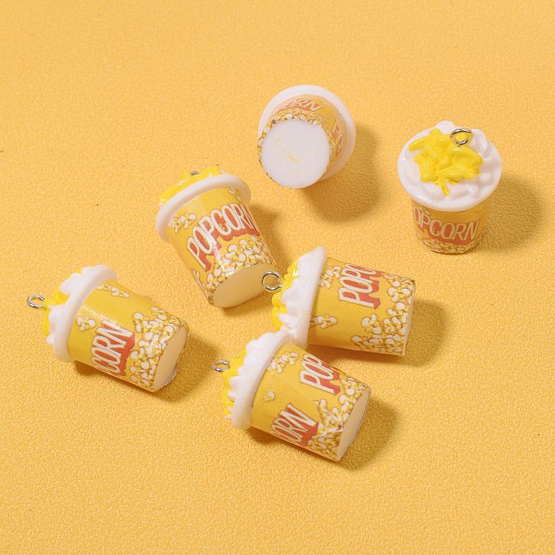 1 Piece Quantity 1 Piece 18 * 24mm Resin Popcorn Cup Pendant