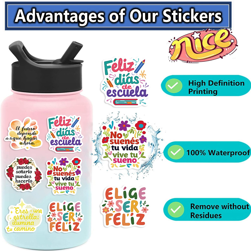 35g Weight Stickers Stationery Type 1 Set Quantity School Occasion PVC Material Guitar, Letter, Graffiti Pattern Cute Style 1 Set Guitar Letter Graffiti School PVC Cute Stickers 3