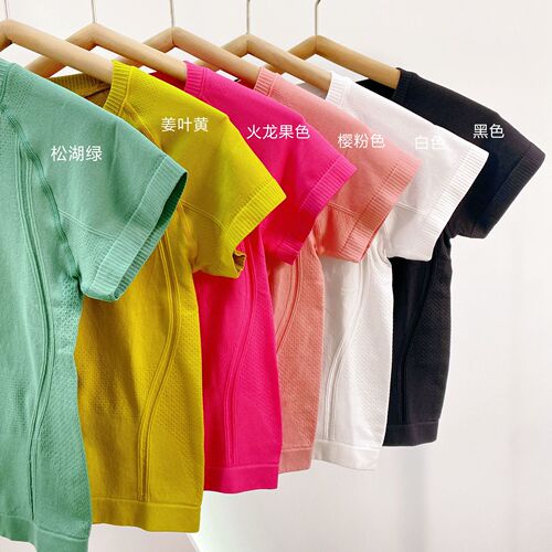 Xiyang Muxue seamless one-piece yoga T-shirt short-sleeved women's quick-drying elastic breathable slimming yoga top