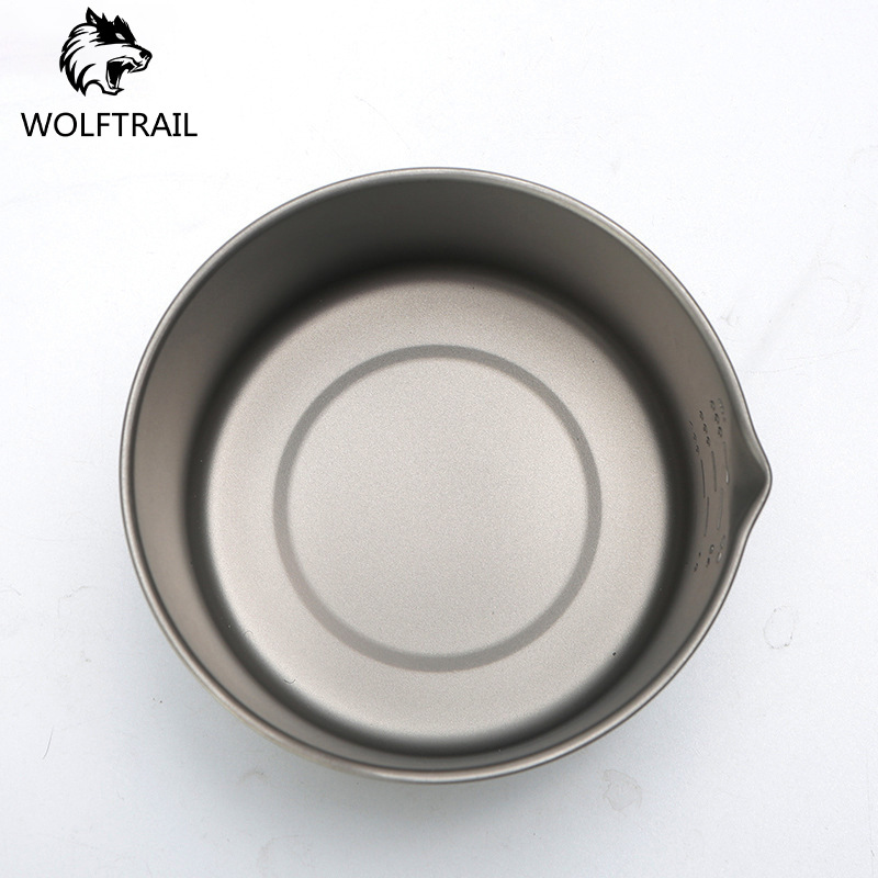 900ML Outdoor Camping Tableware Titanium With Spout Can Boil Water Foldable Cup_voghion.com