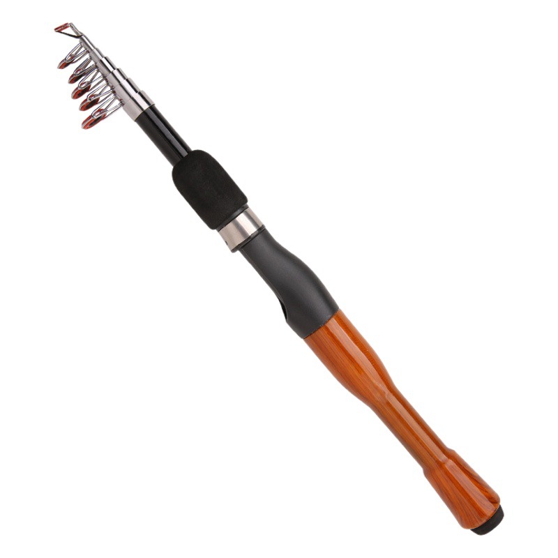 Venta al por mayor de la fábrica ultra corta sección Mini pequeño mar varilla portátil 1,3 m pequeña caña de pescar hielo pesca mar pesca pequeño mar Rod