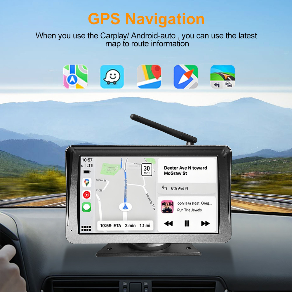 7inch Carplay car display solar-powered reversing camera