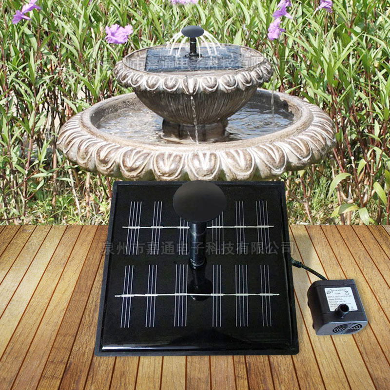嘉通电子科技直销鸟澡盆专用方形树脂工艺喷泉太阳能喷泉水泵